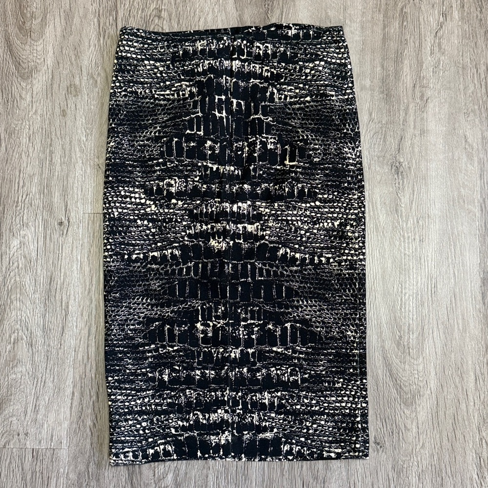 McQ ALEXANDER MCQUEEN Croc Print Pencil Skirt S - Picture 5 of 11